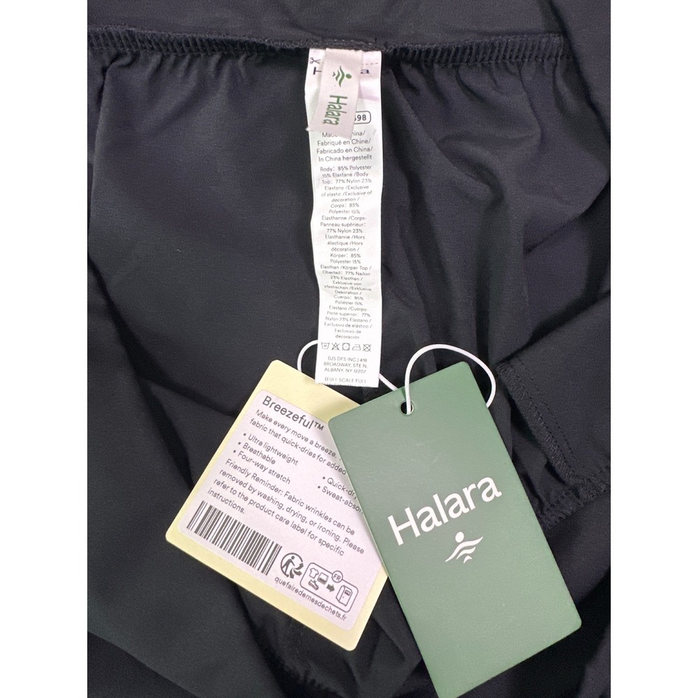 Halara Breezeful Black Wide Leg Culotte Pants Curved Hem XL NWT 24O11AT3795 - Picture 3 of 4